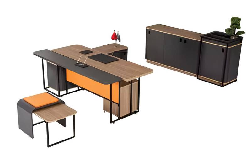 JVmoebel Büromöbel-Set Arbeitszimmer Schreibtisch Büroausstattung Büroschrank Luxus, (3-tlg., Büromöbel-Set), Made in Europa von JVmoebel