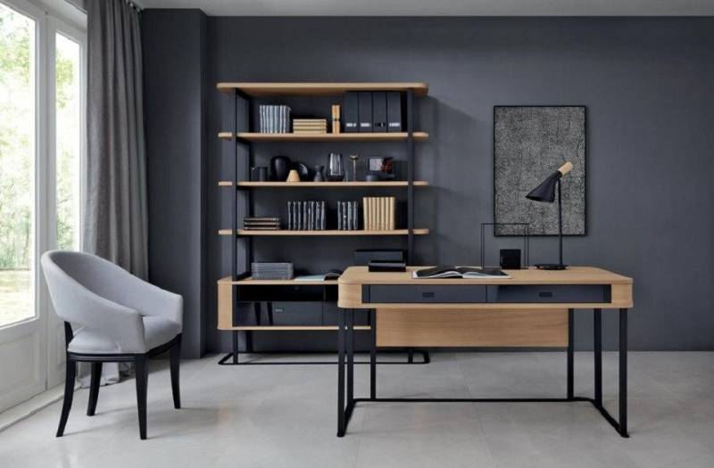 JVmoebel Büromöbel-Set Arbeitszimmer Schreibtisch Einrichtung Komplett Büro Bücherregal Büro, (2-tlg., 2tlg Arbeitszimmer Set (Schreibtisch + Bücherregal)(TRK), Made in Europa von JVmoebel