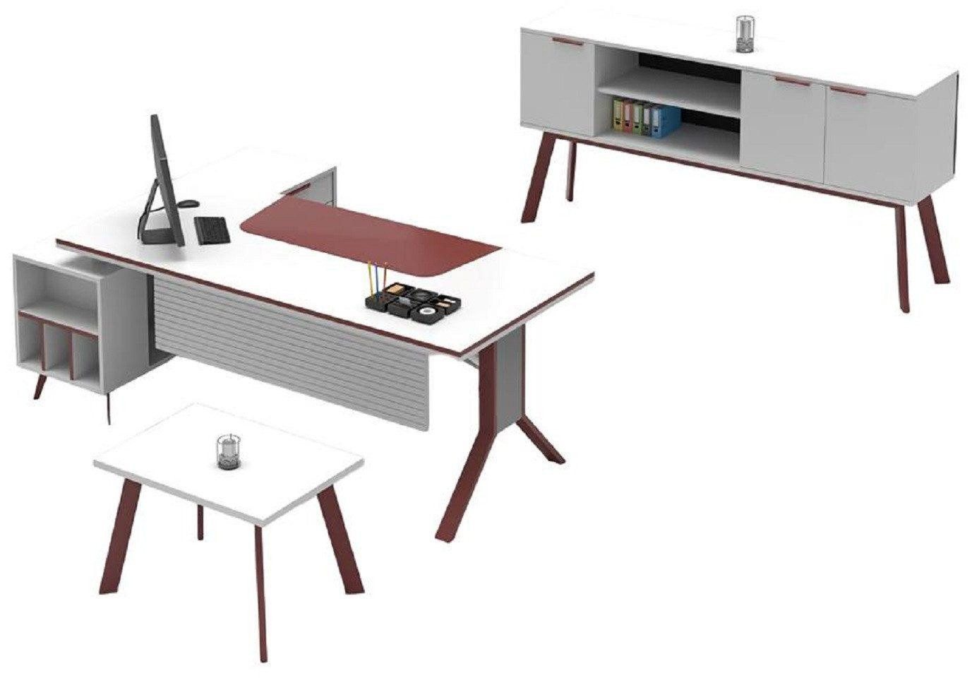 JVmoebel Büromöbel-Set Arbeitszimmer Set Couchtisch Tisch Sideboard Büroeinrichtung 3tlg Set, (3-tlg., 3tlg. Arbeitszimmer Set (Couchtisch + Tisch + Sideboard), Made in Europa von JVmoebel