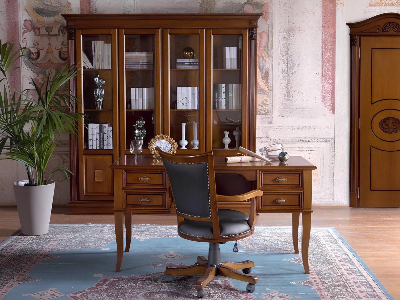 JVmoebel Büromöbel-Set Barockes Büromöbelset mit Chefsessel, 2-teiliges Set neu, Made in Europa JVmoebel Büromöbel-Set Barockes Büromöbelset mit Chefsessel, 2-teiliges Set neu, Made in Europa von JVmoebel