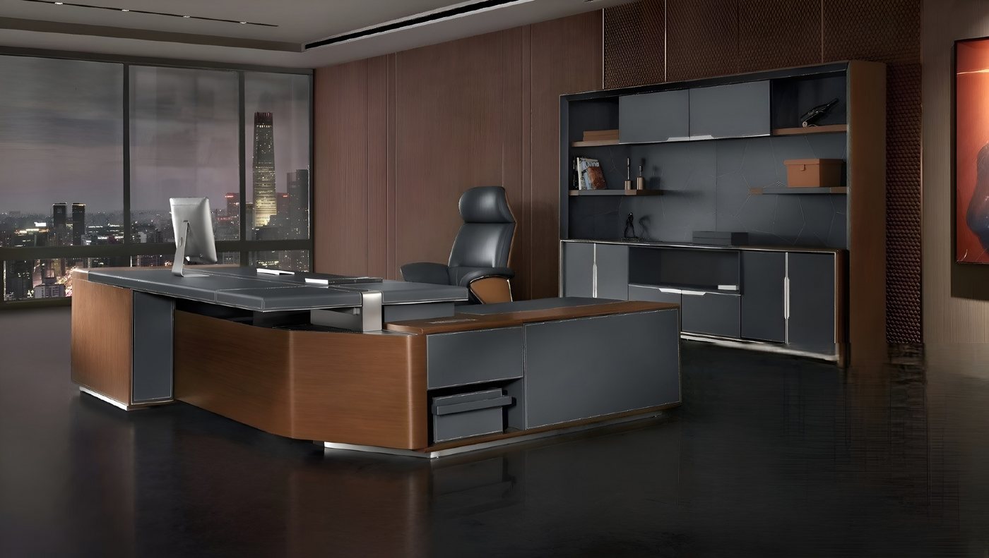 JVmoebel Büromöbel-Set Büro Einrichtungset mit Schreibtisch, Stuhl und Regal, Made in Europa JVmoebel Büromöbel-Set Büro Einrichtungset mit Schreibtisch, Stuhl und Regal, Made in Europa von JVmoebel