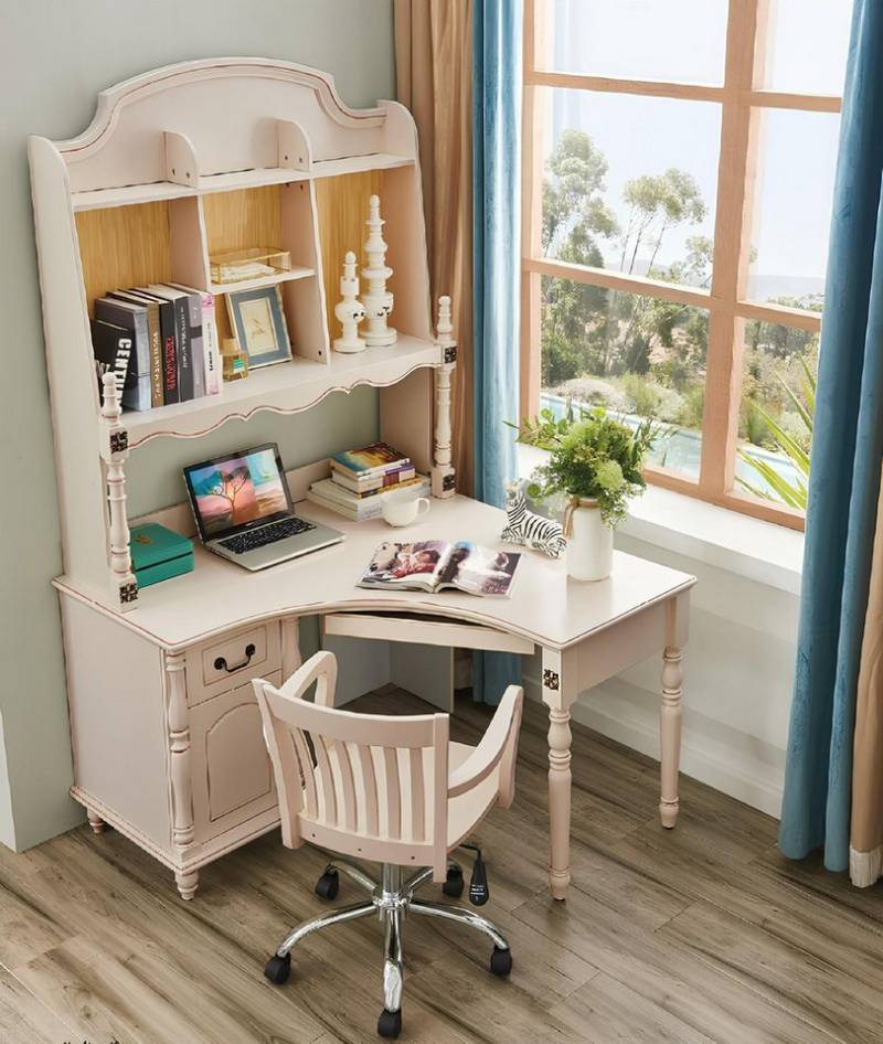 JVmoebel Büromöbel-Set Eck Schreibtisch Stuhl Sessel Tisch Landhaus Möbel Büro Sets Sofort, (2-tlg., Schreibtisch + Sessel), Made in Europa von JVmoebel