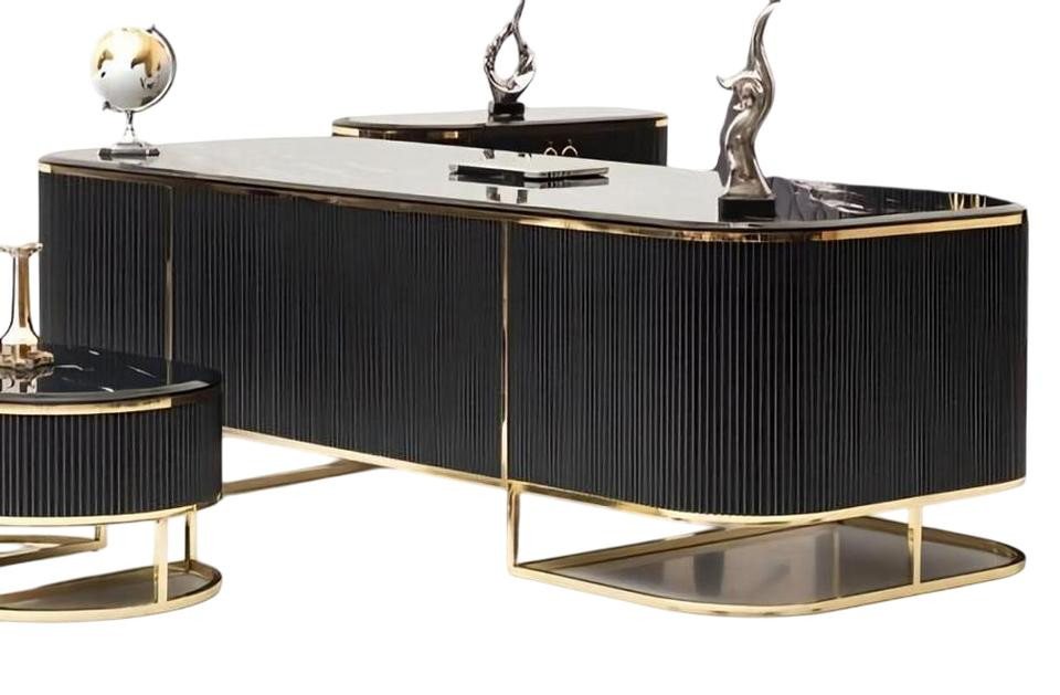 JVmoebel Büromöbel-Set Hochwertiger Schreibtisch Schwarz - Robuster Arbeitstisch für Büro, Made in Europe JVmoebel Büromöbel-Set Hochwertiger Schreibtisch Schwarz - Robuster Arbeitstisch für Büro, Made in Europe von JVmoebel