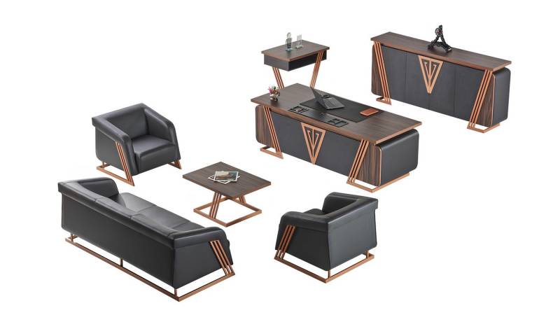 JVmoebel Büromöbel-Set Komplett Büro Arbeitszimmer Set Schreibtisch Sideboards Sofa Tisch, (Sideboard), Made in Europa von JVmoebel