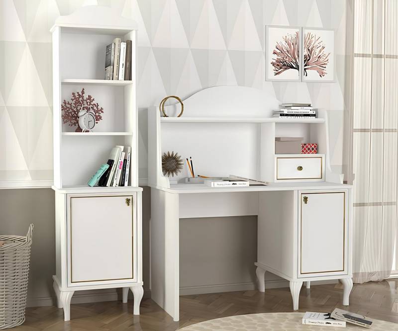 JVmoebel Jugendzimmer-Set Schreibtisch mit Bücherregal Komfortabel Jugendzimmer Kindermöbel, (2-tlg., 2tlg. Schreibtisch mit Bücherregal), Made in Europa von JVmoebel