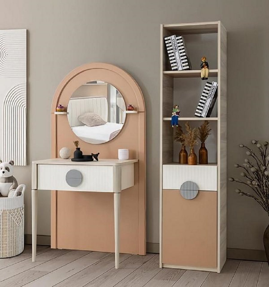 JVmoebel Schminktisch Set Schminktisch Bücherregal Stilvolles Design Modernes Wohnambiente (2-St., Kommode + Bücherregal), Made in Europa von JVmoebel