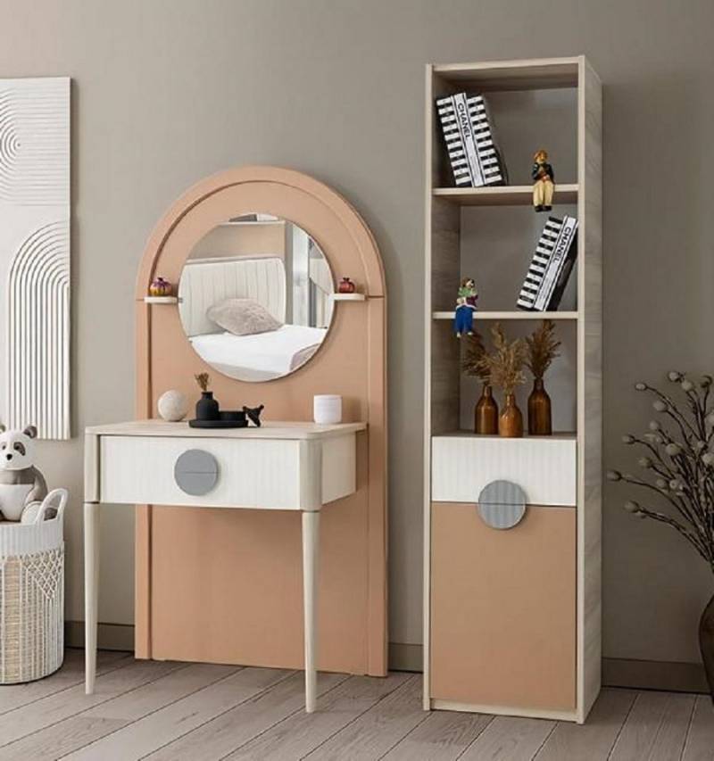 JVmoebel Schminktisch Set Schminktisch Bücherregal Stilvolles Design Modernes Wohnambiente (2-St., Kommode + Bücherregal), Made in Europa von JVmoebel