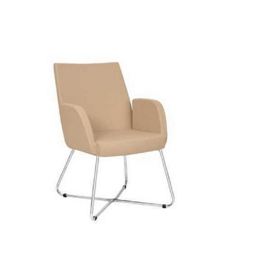JVmoebel Bürostuhl Design Stuhl Lehnstuhl Polster Stühle Luxus Textil Sessel Beige Buro (1 St), Made in Europa von JVmoebel