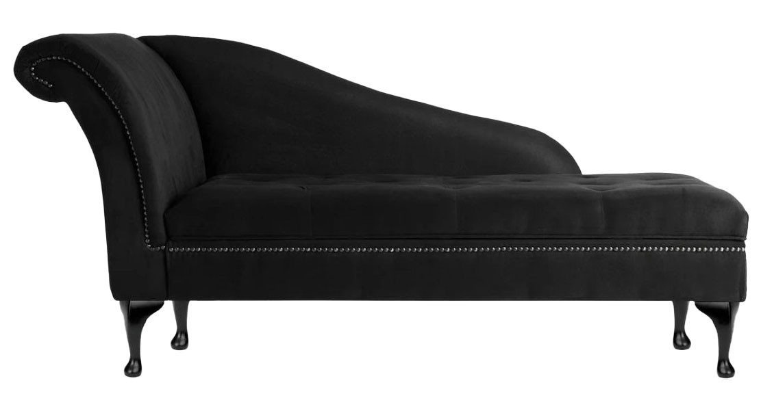 JVmoebel Chaiselongue Schwarze klassische Chaiselongue Elegante Liege Chesterfield Liegen, Made in Europe von JVmoebel