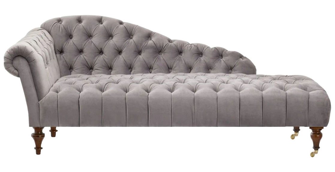 JVmoebel Chaiselongue Chesterfield Chaiselongue Klassische Möbel Beige Wohnzimer Sofa Stoff, Made in Europe von JVmoebel