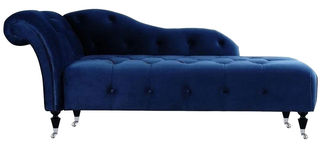 JVmoebel Chaiselongue Blaue Elegante Liege Chesterfield Liege Samt Chaiselounge, Made in Europe von JVmoebel