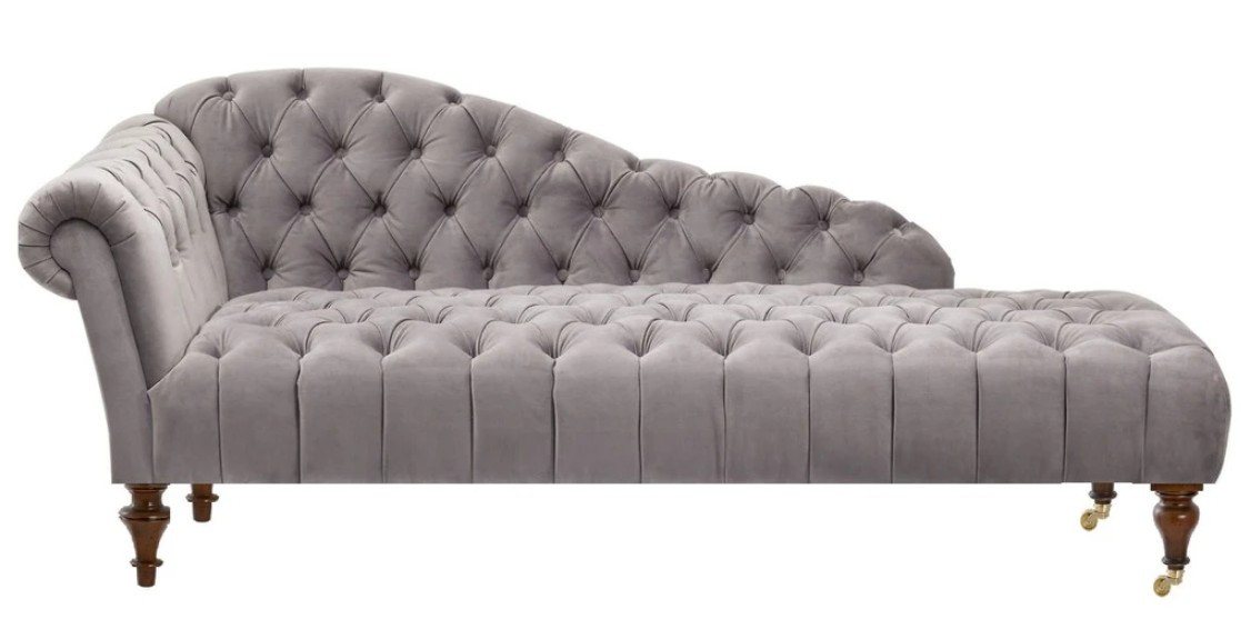 JVmoebel Chaiselongue Beige Chesterfield Chaiselongue Klassisches Sofa für Wohnräume, Made in Europa von JVmoebel