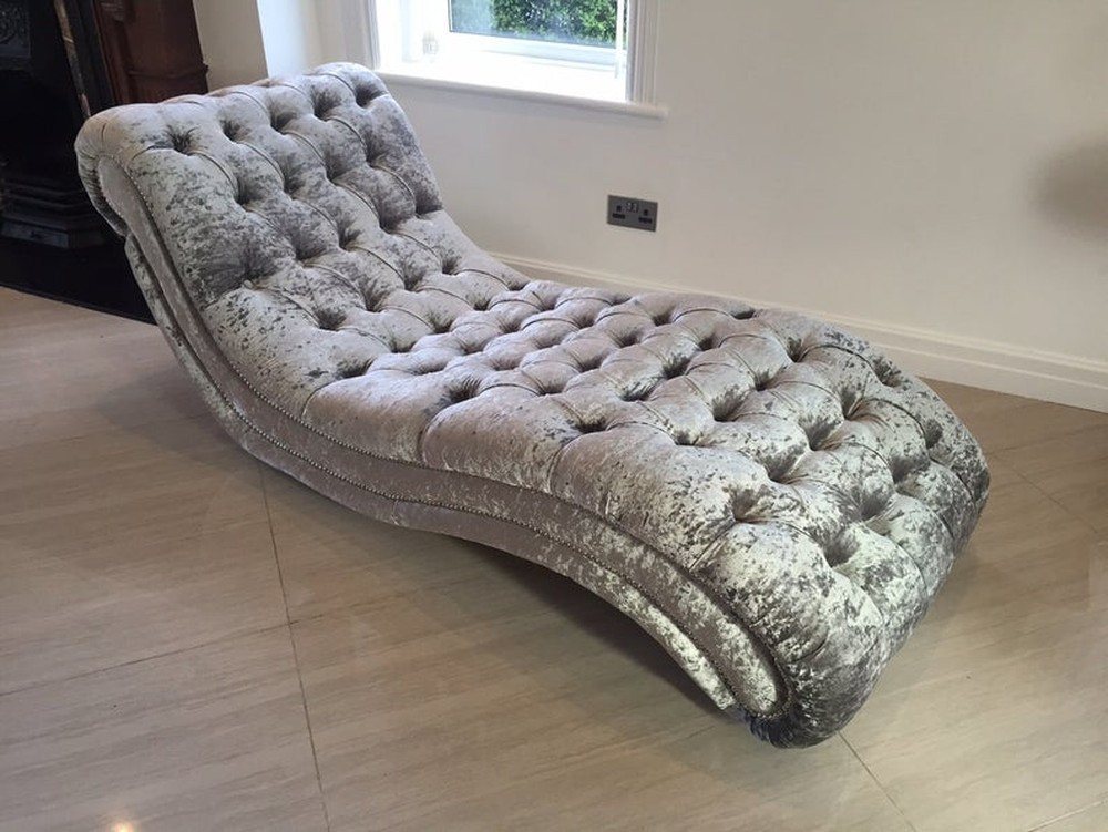 JVmoebel Chaiselongue Chaiselongue im Chesterfield-Stil, Relax Sofa aus Stoff, Made in Europa von JVmoebel