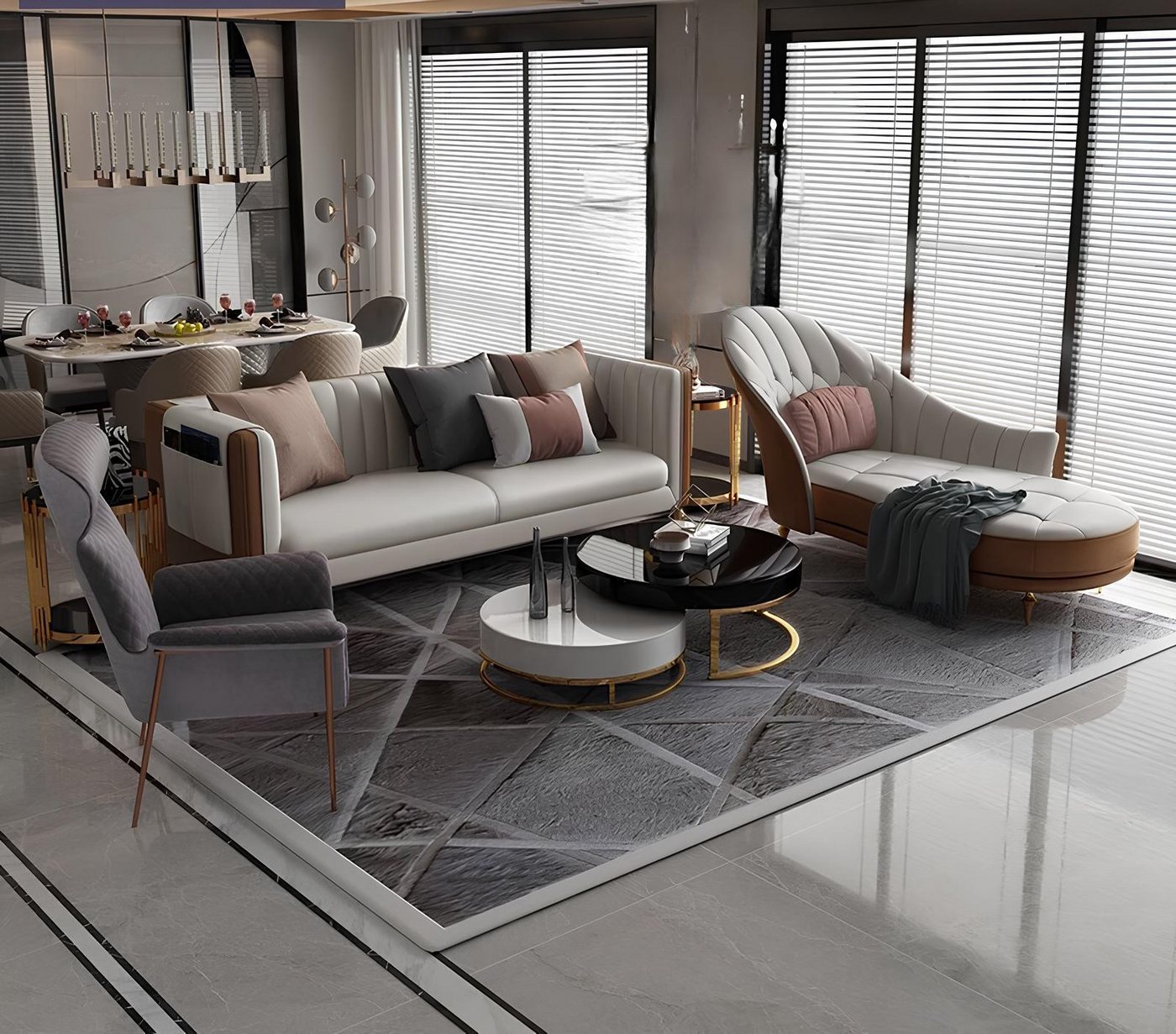 JVmoebel Chaiselongue Elegante Chaiselongue mit Edelstahl-Elementen - Neuheit, Made in Europa von JVmoebel