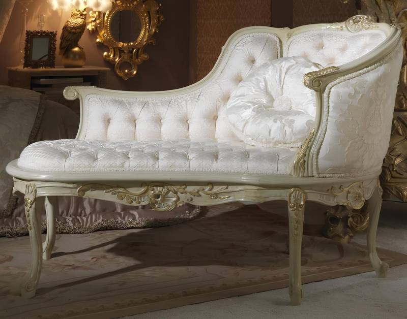 JVmoebel Chaiselongue Lounge Chesterfield Sofa Liege Polster Liegen Chaiselongues Club Weiß, Made in Europa von JVmoebel