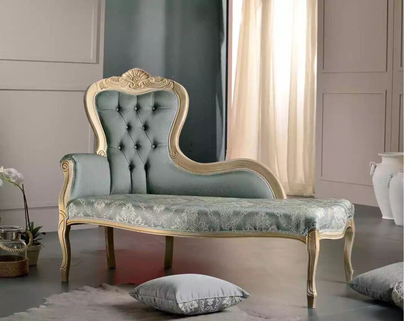 JVmoebel Chaiselongue Luxus Möbel Chaiselongue Wohnzimmer Klassischer Design Textil, 1 Teile, Made in Italy von JVmoebel