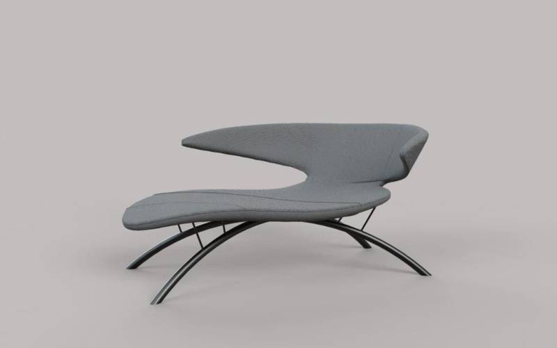 JVmoebel Chaiselongue Moderner grauer Loungesessel aus Stoff für Ihr Wohnzimmer, 1 Teile, Made in Europa von JVmoebel