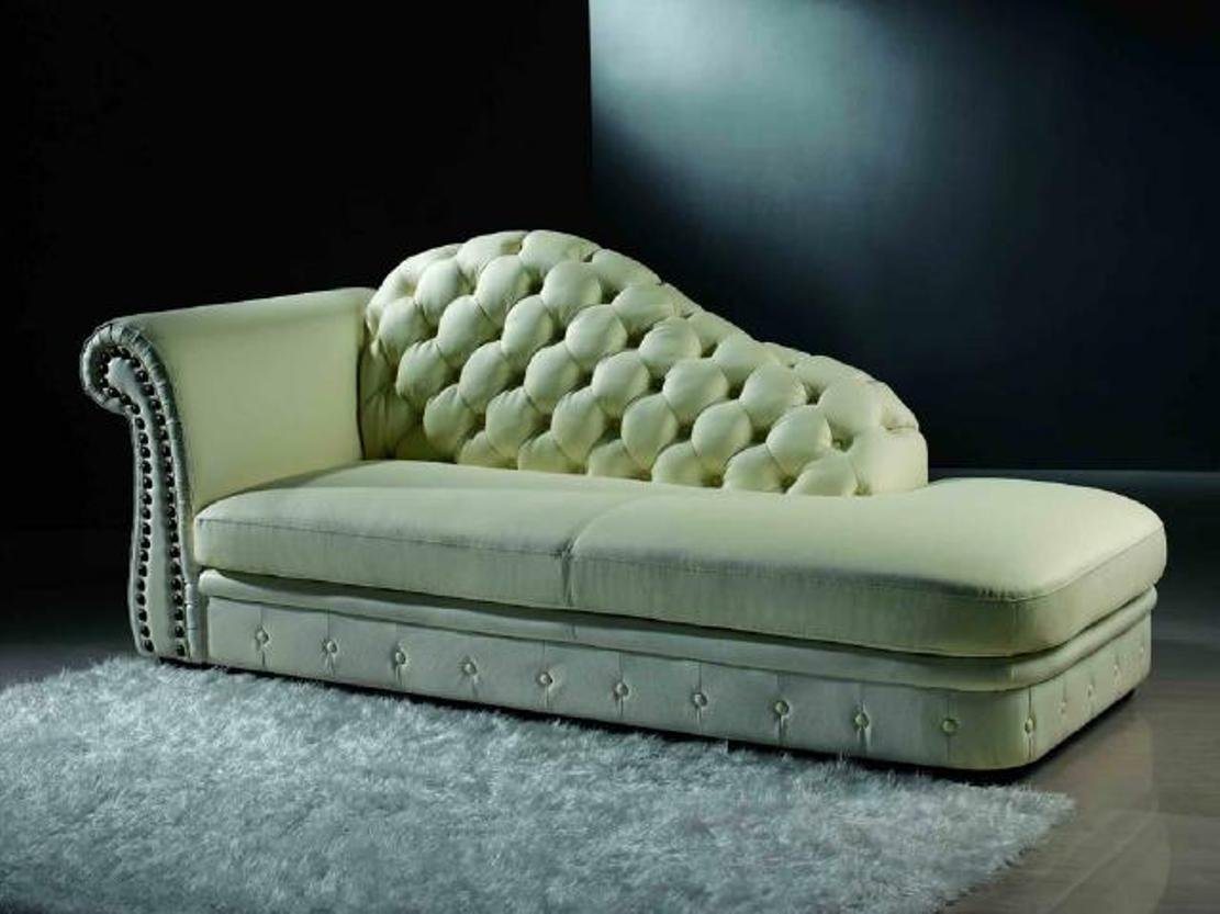 JVmoebel Chaiselongue Moderner weißer Chaiselongue-Sessel im Chesterfield-Stil von JVmoebel