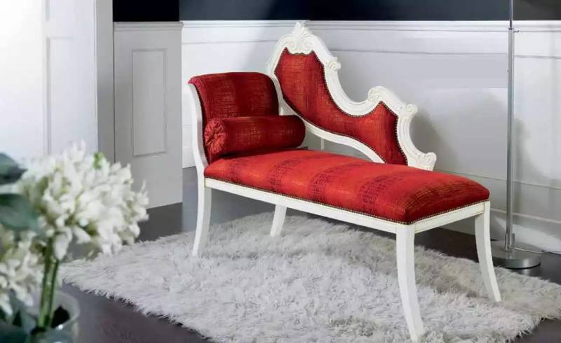 JVmoebel Chaiselongue Rote Chaiselongue - Klassisches Designer-Wohnzimmermöbel, 1 Teile, Made in Europa von JVmoebel