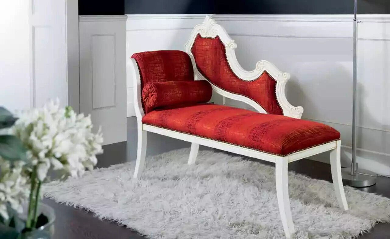 JVmoebel Chaiselongue Roter Chaiselongue Klassische Möbel Wohnzimmermöbel Designer, 1 Teile, Made in Italy von JVmoebel