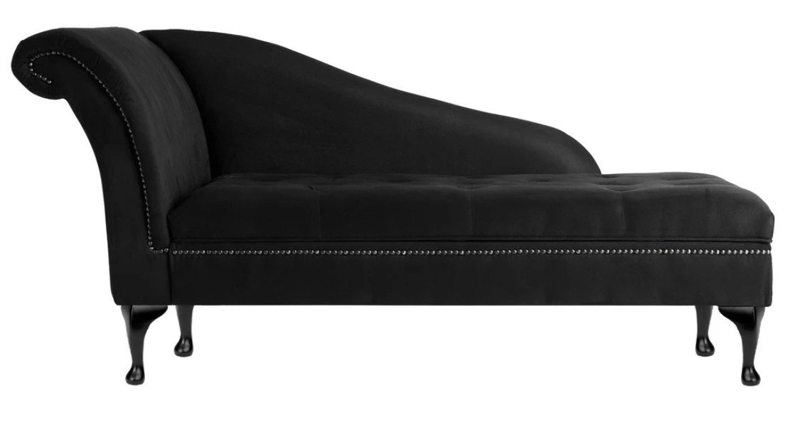 JVmoebel Chaiselongue Schwarze elegante Chesterfield Chaiselongue klassische Liege, Made in Europa von JVmoebel