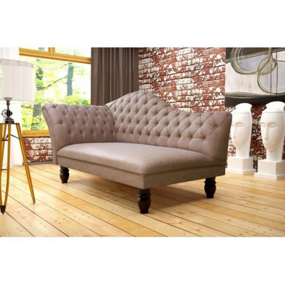 JVmoebel Chaiselongue Taupe Chaiselongue Chesterfield luxus Design Ottomane Neu, Made in Europe von JVmoebel