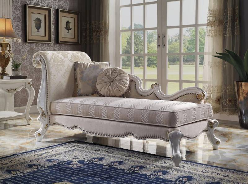 JVmoebel Chaiselongue Weiße Stoff Chaiselongue Sofa Liege Club Relax Textil, Made in Europa von JVmoebel