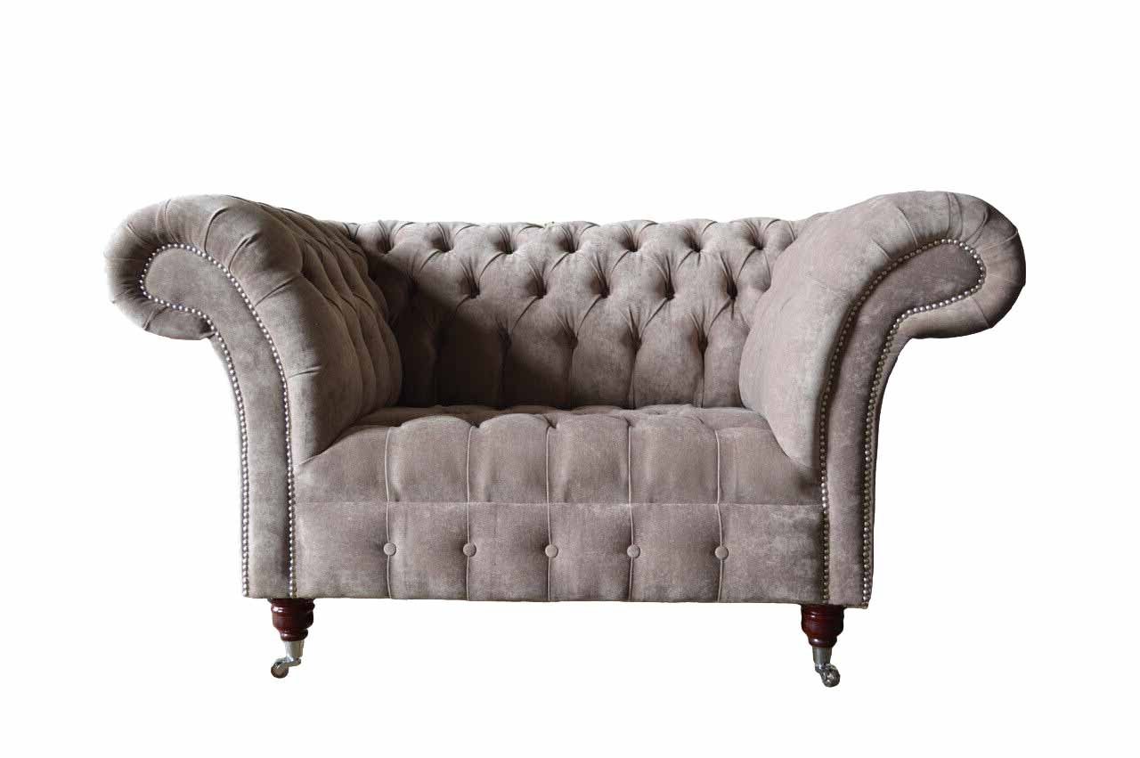 JVmoebel Chesterfield-Sessel, Sessel Wohnzimmer Klassisch Design Textil Chesterfield Couch von JVmoebel