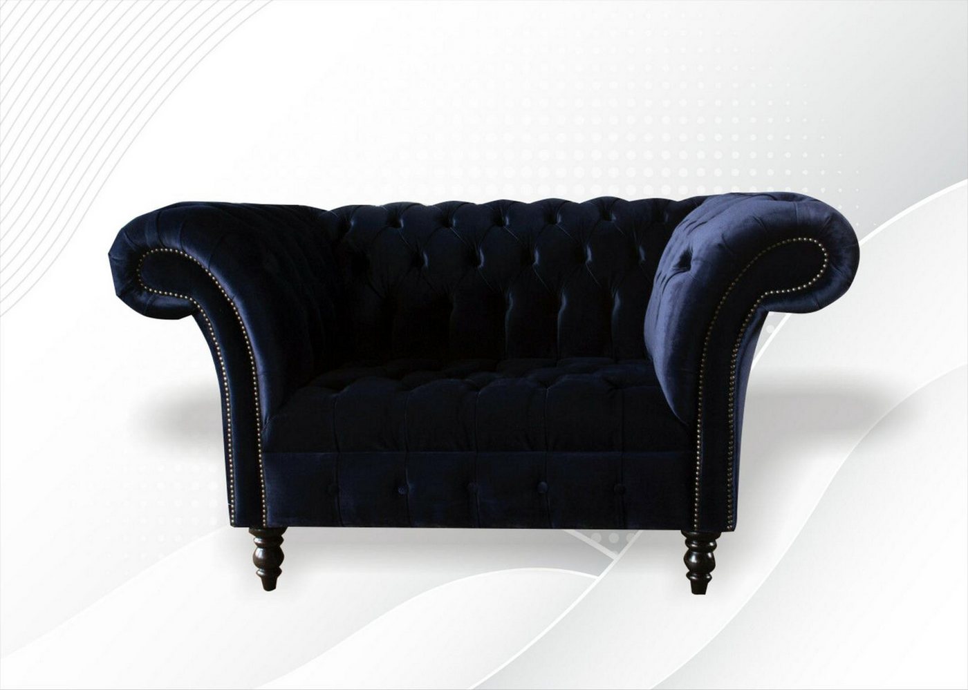 JVmoebel Chesterfield-Sessel Bequemer Lounge Sessel Polstersofa 1-Sitzer Couch in Blau, Made in Europa von JVmoebel