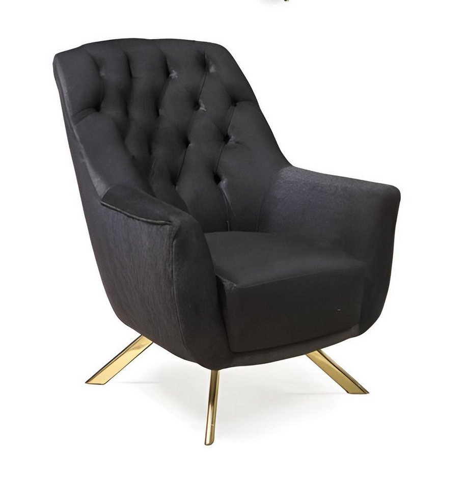 JVmoebel Chesterfield-Sessel Chesterfield Sessel Schwarz - Einzelsessel Loungesessel Clubsessel (1-St), Made in Europe von JVmoebel