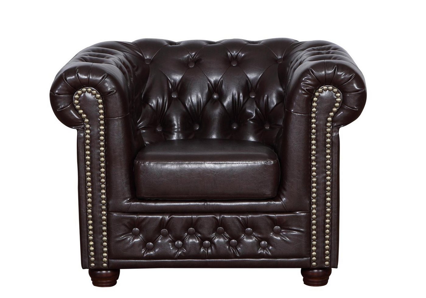 JVmoebel Chesterfield-Sessel Chesterfield Sofatisch 1-Sitzer Polstersessel Textil Leder, Made in Europa von JVmoebel