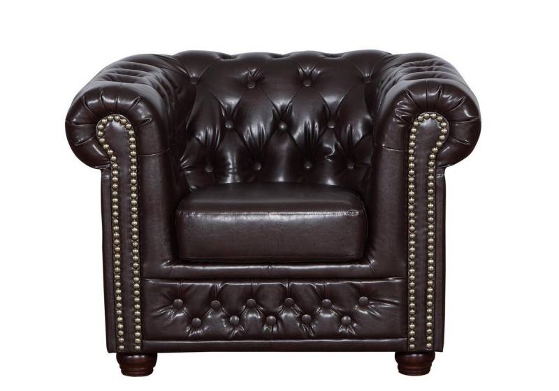 JVmoebel Chesterfield-Sessel Chesterfield Sofatisch 1-Sitzer Polstersessel Textil Leder, Made in Europa von JVmoebel