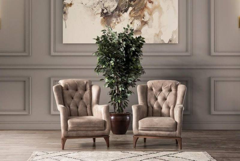 JVmoebel Chesterfield-Sessel Luxuriöse Chesterfield Sessel im 2er Set – Elegante Polster Couch (2-St), Made in Europa von JVmoebel