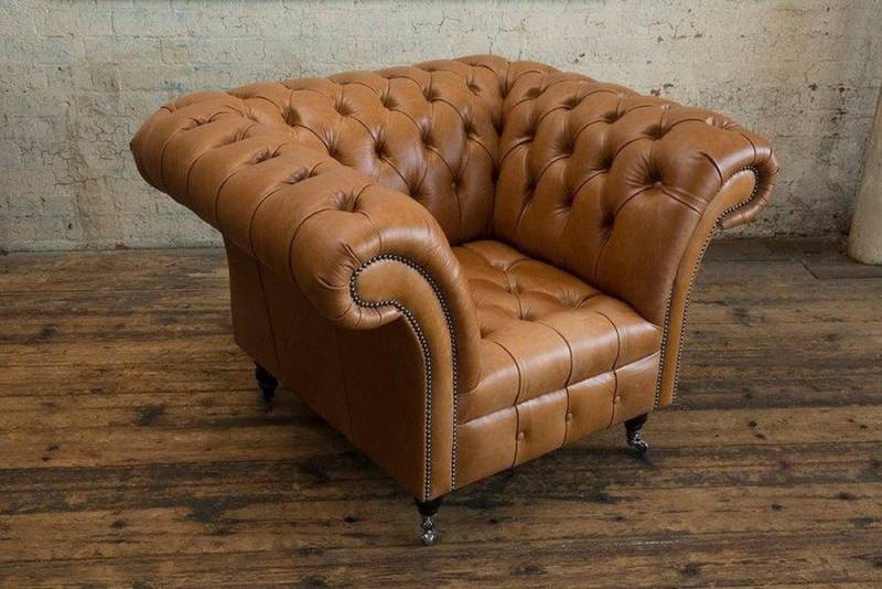 JVmoebel Chesterfield-Sessel Polsterstuhl Couch Sessel Textileinlage Hellbraun 1-Sitzer, Made in Europa JVmoebel Chesterfield-Sessel Polsterstuhl Couch Sessel Textileinlage Hellbraun 1-Sitzer, Made in Europa von JVmoebel