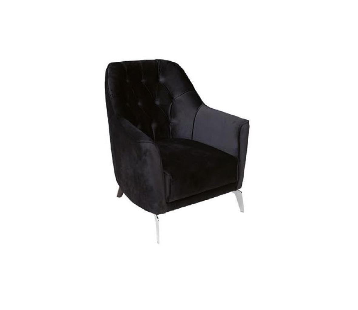 JVmoebel Chesterfield-Sessel Schwarzer Luxus Club Lounge Sessel Lehn Stuhl Einsitzer Fernseh (1-St., 1x nur Sessel), Made in Europa von JVmoebel