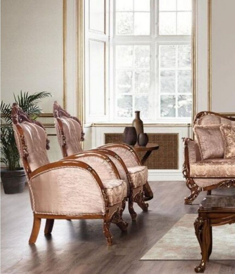 JVmoebel Chesterfield-Sessel Sessel Ohrensessel Design Polster Sofa Sitzer Stoff Barock Sitz Textil (1-St) von JVmoebel