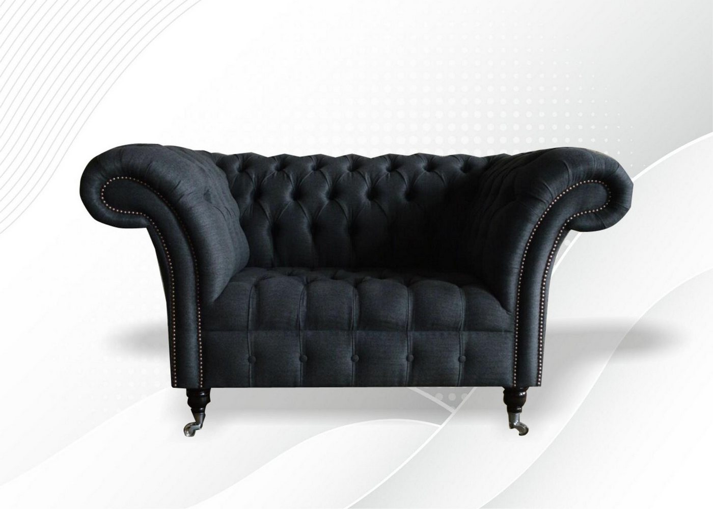 JVmoebel Chesterfield-Sessel Sofa aus Textil – 1-Sitzer Ohrensessel für Wohnräume (Sessel), Made in Europa von JVmoebel