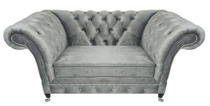 JVmoebel Chesterfield-Sessel Wohnzimmer Designer Sessel Grau Polstersessel Luxus Polstermöbel (1-St., Sessel), Made in Europa von JVmoebel