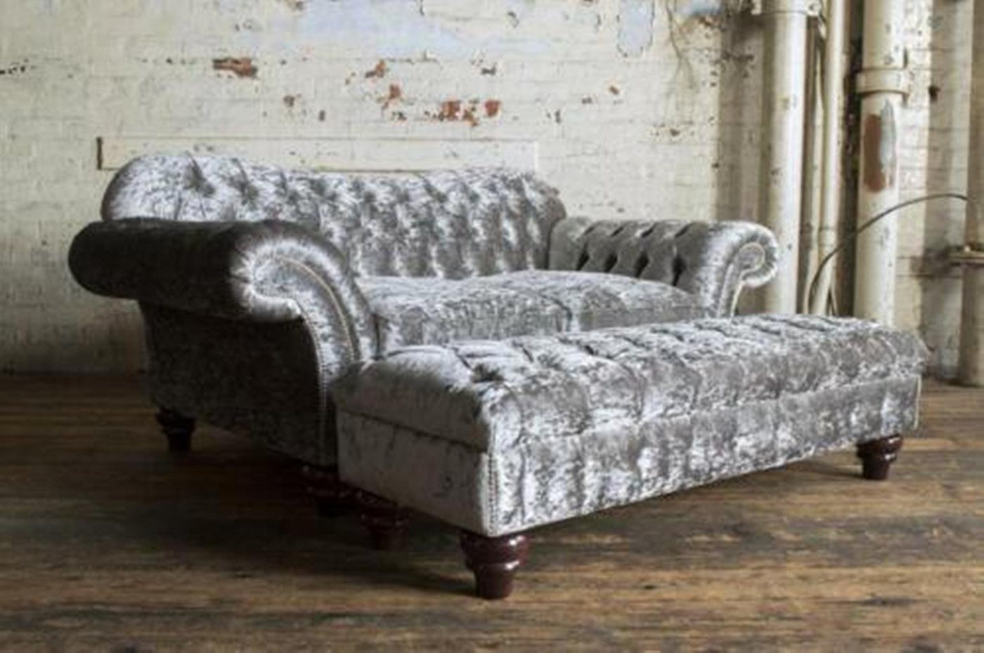 JVmoebel Chesterfield-Sofa, 2 Sitzer + Hocker Chesterfield Sofagarnitur Sofa Couch Polster von JVmoebel