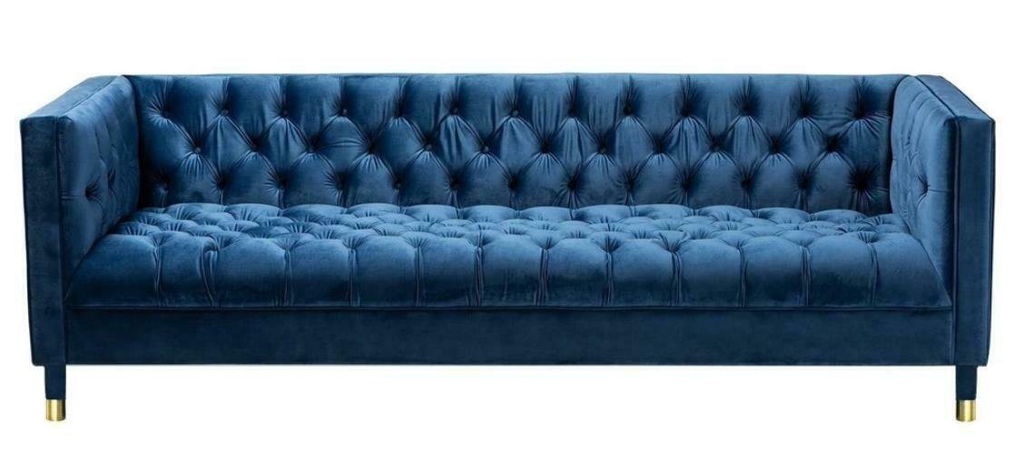 JVmoebel Chesterfield-Sofa, Blaue Chesterfield Textil Modern Design Stoff Kreative Möbel Neu Wohnzimmer Sofa von JVmoebel