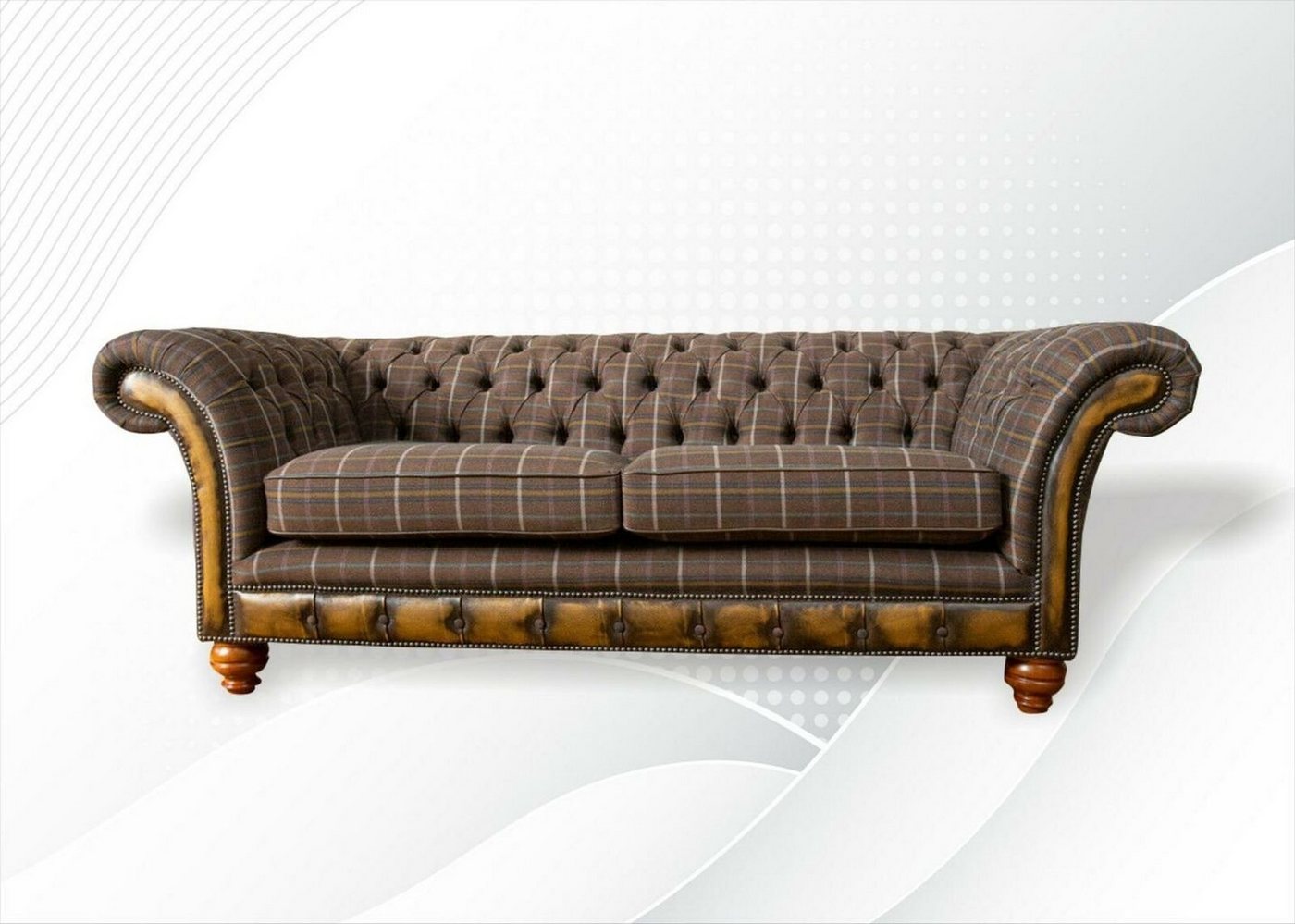 JVmoebel Chesterfield-Sofa, Chesterfield 3 Sitzer Braun Design Couchen Polster Sofas Neu Kreative Wohnzimmer von JVmoebel