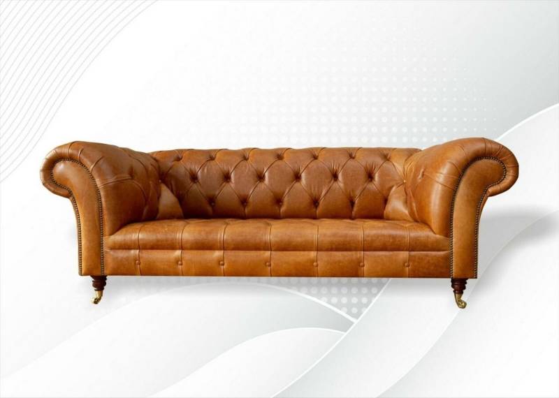 JVmoebel Chesterfield-Sofa Brauner Chesterfield Dreisitzer 3-er Couch Moderne Möbel Neu, Made in Europe von JVmoebel