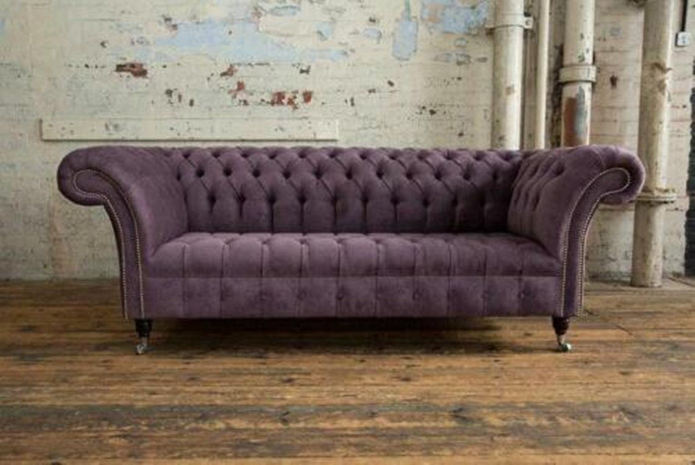 JVmoebel Chesterfield-Sofa, Chesterfield 3 Sitzer Couch Polster Sitz Textil Stoff von JVmoebel