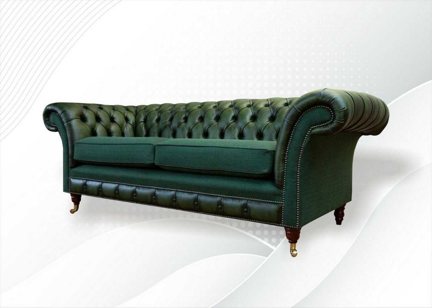 JVmoebel Chesterfield-Sofa, Chesterfield 3Sitzer Leder Grün Modern Design Sofa Neu Kreative Möbel Sofas Neu von JVmoebel