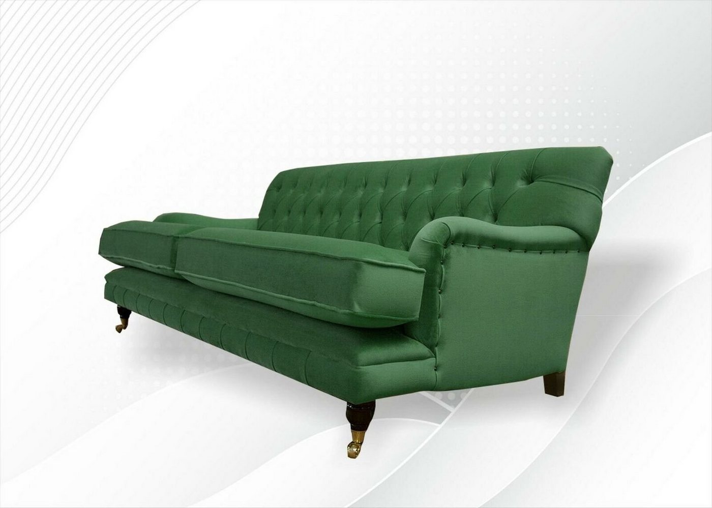 JVmoebel Chesterfield-Sofa, Chesterfield Gelb Sofa Stoff Wohnzimmer Design Couchen Polster von JVmoebel