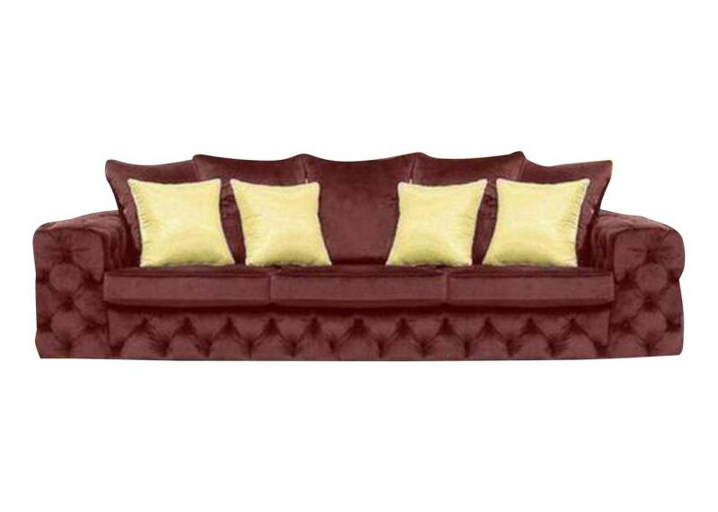 JVmoebel Chesterfield-Sofa, Luxus 4 Sitzer Couch Polster Sofa Leder Stoff Textil Couchen Garnitur Dreisitzer von JVmoebel