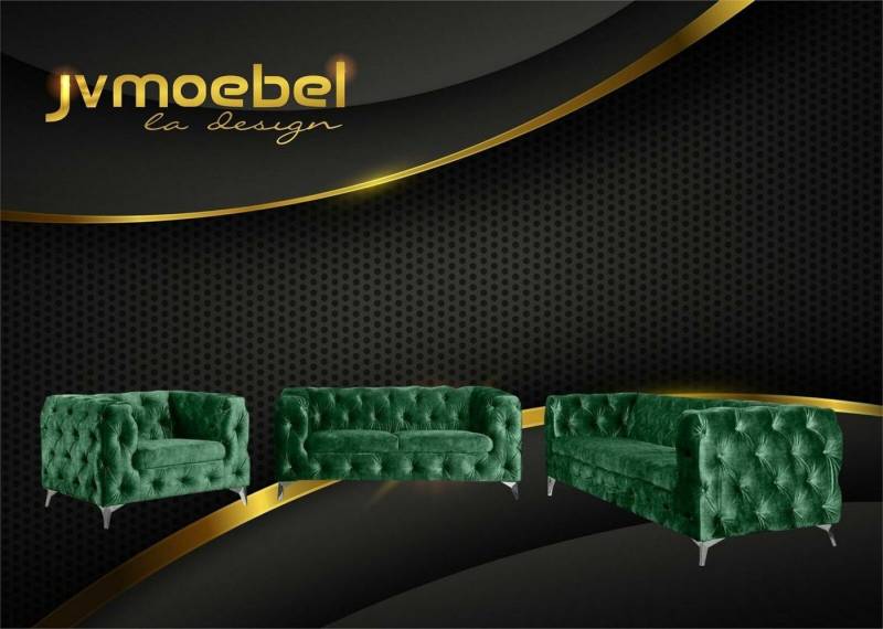 JVmoebel Chesterfield-Sofa, Sofagarnitur 321 Sitzer Textil Couch Chesterfield Wohnlandschaft Garnitur Design von JVmoebel