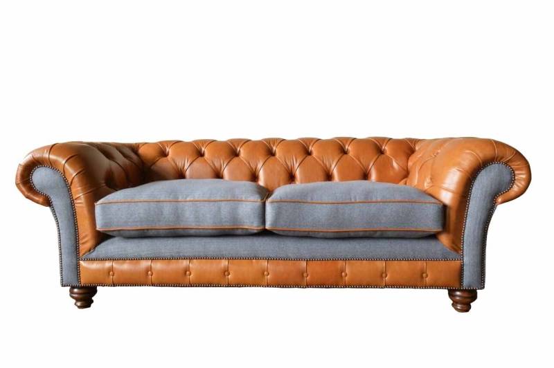 JVmoebel Chesterfield-Sofa 3-SITZER VINTAGE CHESTERFIELD SOFA, HANDGEFERTIGT IN BRAUNEM LEDER von JVmoebel