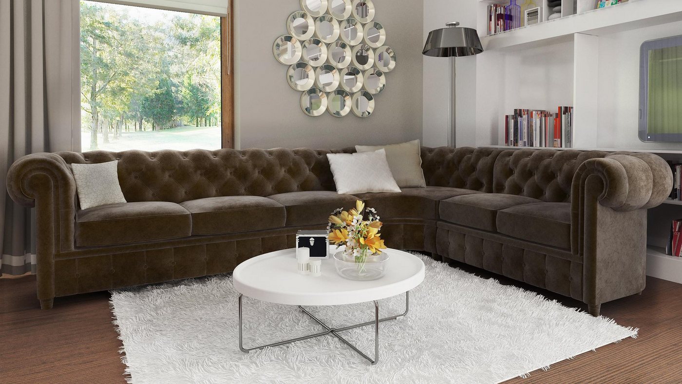 JVmoebel Chesterfield-Sofa Chesterfield Couch Wohnlandschaft Ecksofa Garnitur Ecksofa Eckgarnitur, Made in Europa JVmoebel Chesterfield-Sofa Chesterfield Couch Wohnlandschaft Ecksofa Garnitur Ecksofa Eckgarnitur, Made in Europa von JVmoebel