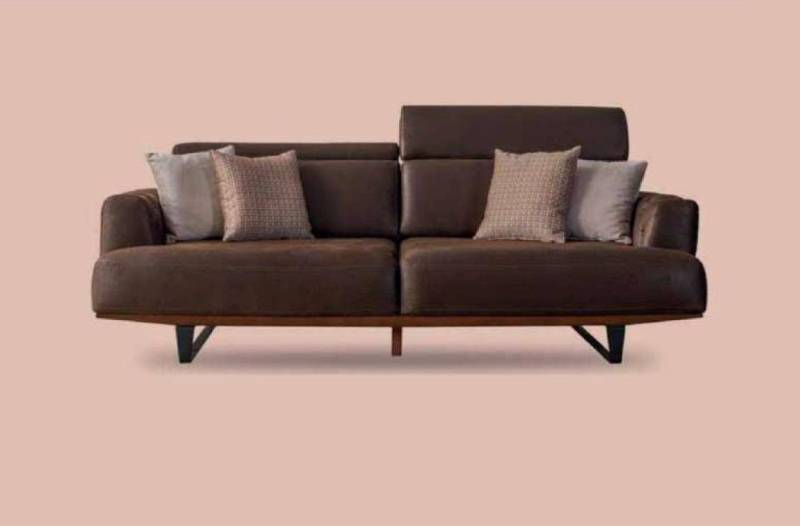 JVmoebel Chesterfield-Sofa Chesterfield Dreisitzer Sofa 3 Sitzer Sofas Braun Kunstleder Luxus Neu, 1 Teile von JVmoebel